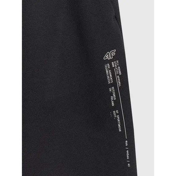 4F spodnie dresowe męskie z dzianiny brush 4FWAW25TTROM1211 czarne, Kolor: czarny, Rozmiar: S, 3 zdjęcie