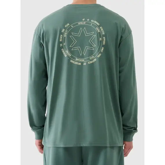 4F koszulka z długim rękawem męska longsleeve 4FWAW25TLONM481 zielona, Kolor: zielony, Rozmiar: M, 3 zdjęcie