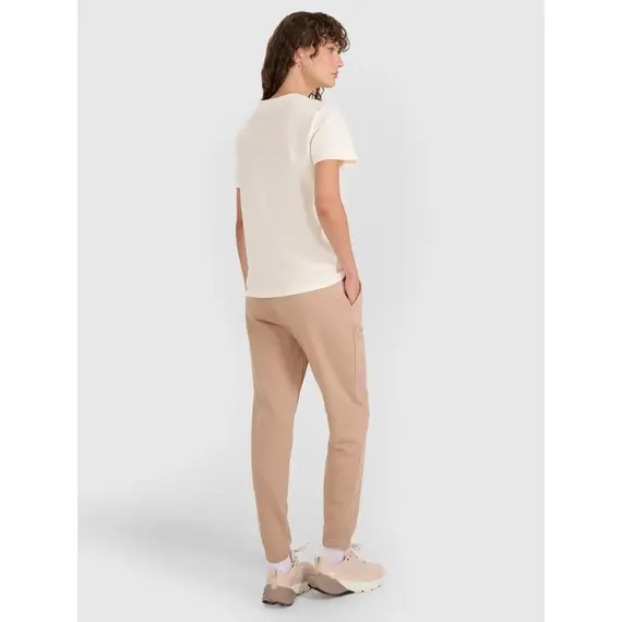 4F spodnie dresowe damskie z kieszeniami 4FWAW25TTROF1269 beżowe, Kolor: beżowy, Rozmiar: S, 5 zdjęcie