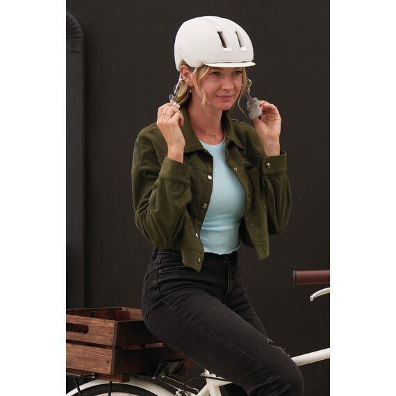 ABUS kask rowerowy dla kobiet z oświetleniem LED HUD-Y pure fioletowy, Kolor: fioletowy, Rozmiar: S, 5 zdjęcie