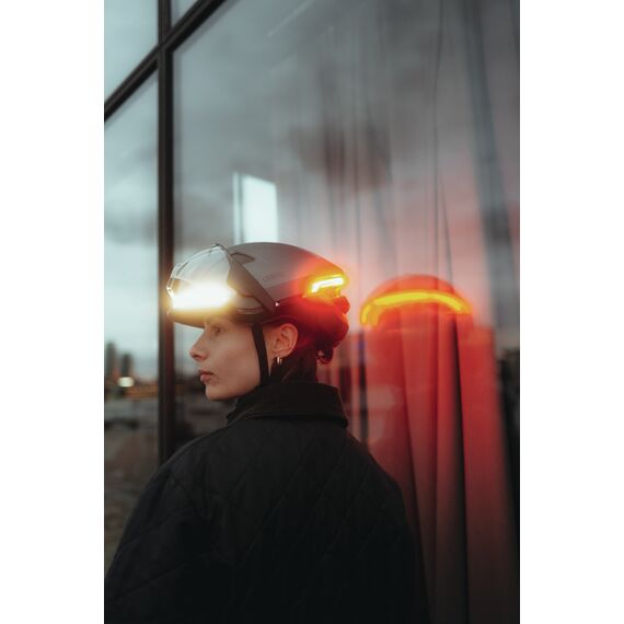 ABUS kask rowerowy z inteligentnym oświetleniem HYP-E ACE szary, Kolor: szary, Rozmiar: S, 7 zdjęcie