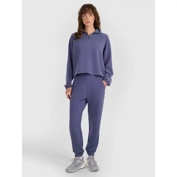 4F spodnie dresowe damskie z kieszeniami 4FWAW25TTROF1180 niebieskie, Kolor: niebieski, Rozmiar: L