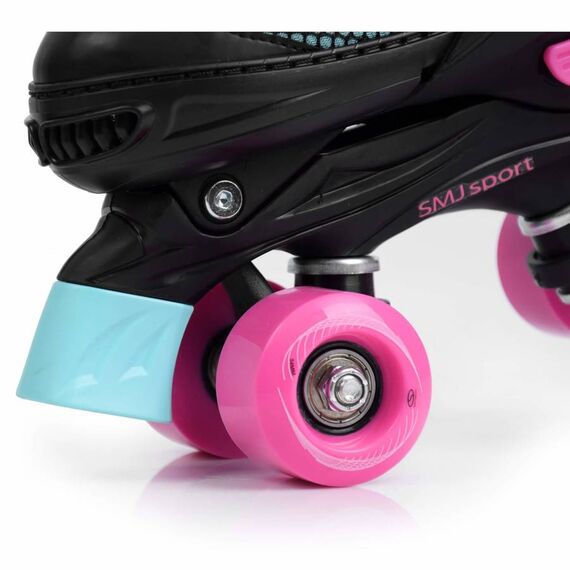 SMJ Łyżworolki 3w1 rolki łyżwy wrotki regulowane czarne/różowe, Kolor: czarny, Waga: 2, Rozmiar: 35-38, 3 zdjęcie