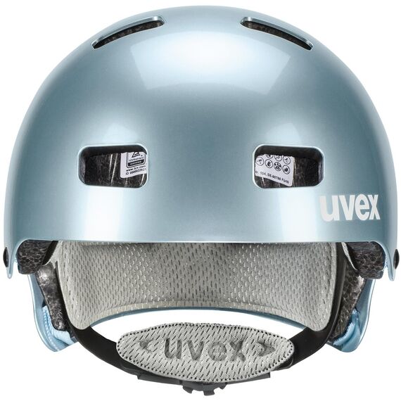 UVEX kask rowerowy dziecięcy z regulacją rozmiaru Kid 3 żółty, Kolor: niebieski, Rozmiar: 51-55, 5 zdjęcie