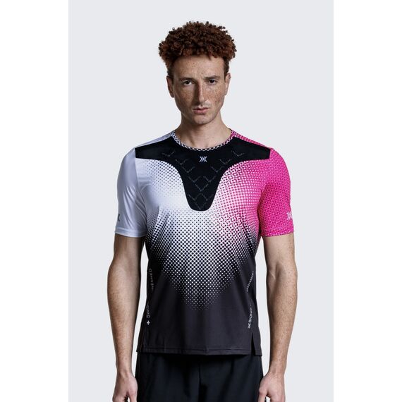 Koszulka męska X-Bionic COREFUSION RUN SHIRT DOT FADE/WHITE/NEO PINK [K: P120 R: M], Kolor: różowy, Rozmiar: M, 3 zdjęcie