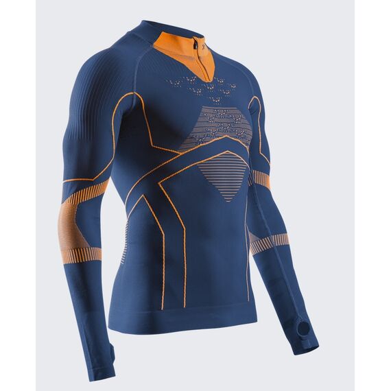 Koszulka męska X-Bionic ENERGY ACCUMULATOR LIGHT SHIRT LS 1/2 ZIP granatowa, Kolor: granatowy, Rozmiar: M
