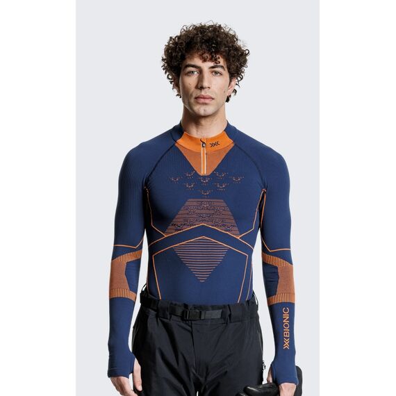 Koszulka męska X-Bionic ENERGY ACCUMULATOR LIGHT SHIRT LS 1/2 ZIP granatowa, Kolor: granatowy, Rozmiar: XL, 4 zdjęcie