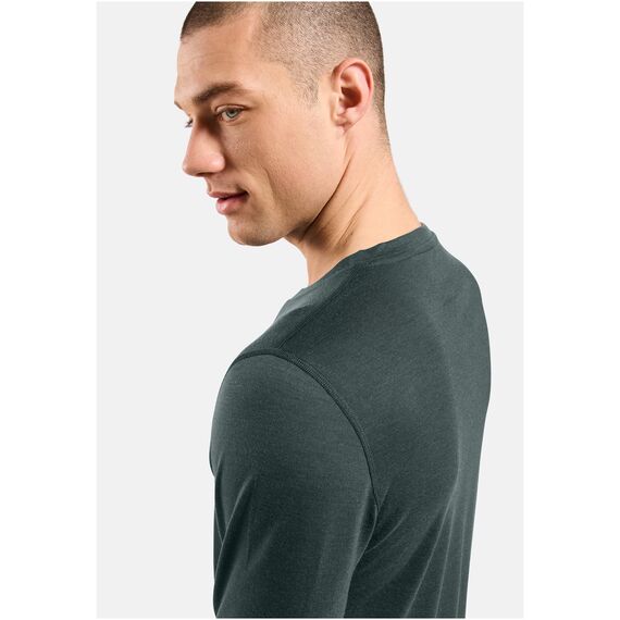 ODLO Bielizna termoaktywna z długim rękawem BL TOP crew neck l/s MERINO 200 zielona, Kolor: zielony, Rozmiar: L, 5 zdjęcie