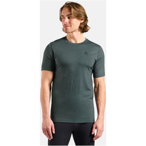 ODLO Bielizna termoaktywna BL TOP crew neck s/s MERINO 200 zielona, Kolor: zielony, Rozmiar: XL
