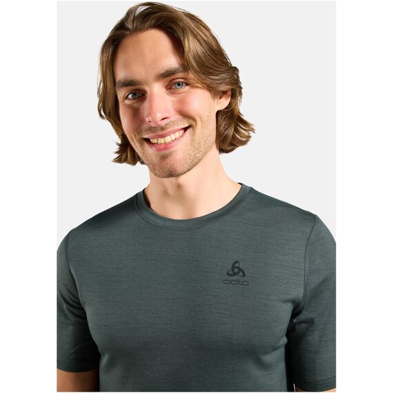 ODLO Bielizna termoaktywna BL TOP crew neck s/s MERINO 200 zielona, Kolor: zielony, Rozmiar: XL, 3 zdjęcie