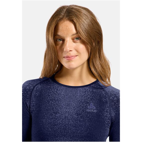 ODLO Bielizna termoaktywna koszulka z długim rękawem crew neck l/s PERFORMANCE WARM BLACKCOMB niebieska, Kolor: niebieski, Rozmiar: S, 4 zdjęcie