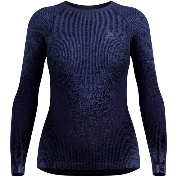 ODLO Bielizna termoaktywna koszulka z długim rękawem crew neck l/s PERFORMANCE WARM BLACKCOMB niebieska, Kolor: niebieski, Rozmiar: S, 6 zdjęcie