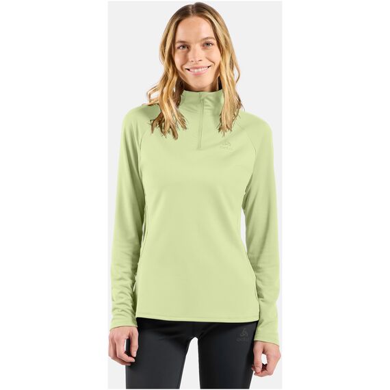 ODLO Bluza bez kaptura rozpinana Mid layer 1/2 zip ESSENTIAL CERAMIWARM zielona, Kolor: szary, Rozmiar: L