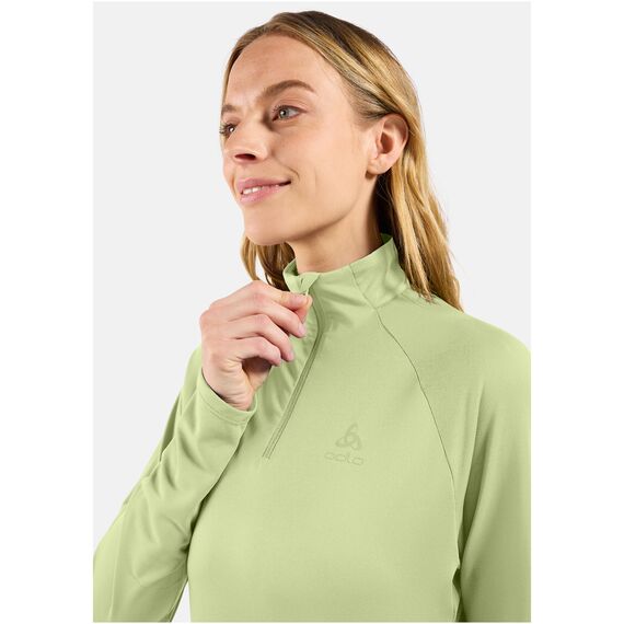 ODLO Bluza bez kaptura rozpinana Mid layer 1/2 zip ESSENTIAL CERAMIWARM zielona, Kolor: szary, Rozmiar: L, 4 zdjęcie
