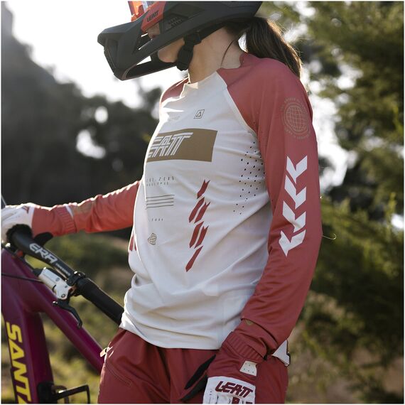 LEATT Koszulka rowerowa damska Jersey MTB Gravity 5.0 Women, Kolor: czerwony, Rozmiar: M, 4 zdjęcie