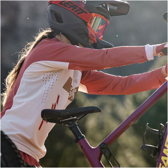 LEATT Koszulka rowerowa damska Jersey MTB Gravity 5.0 Women, Kolor: czerwony, Rozmiar: S, 5 zdjęcie