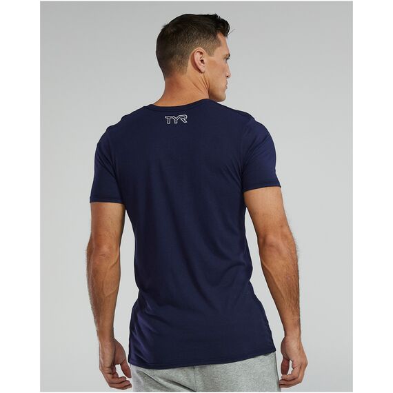 TYR Koszulka męska TRI LG LOGO TEE -UX, Kolor: niebieski, Rozmiar: M, 2 zdjęcie