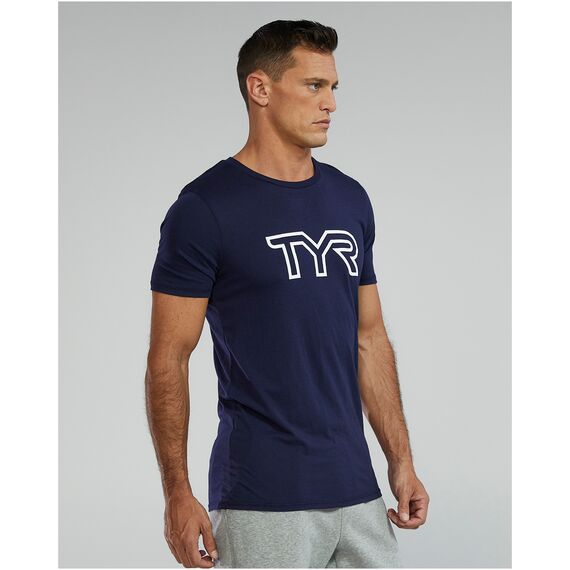 TYR Koszulka męska TRI LG LOGO TEE -UX, Kolor: niebieski, Rozmiar: M, 4 zdjęcie
