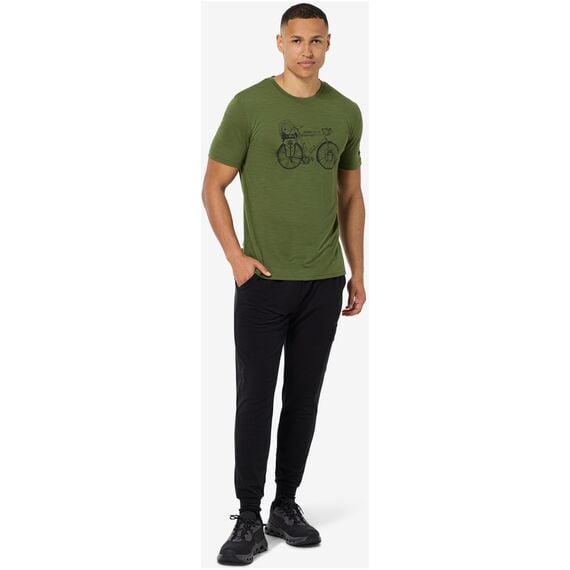 SUPER.NATURAL Koszulka męska M WANDER WHEEL TEE zielona, Kolor: zielony, Rozmiar: M