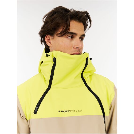 PROTEST Kurtka narciarska/snowboardowa z kapturem zapinana na zamek męska Prtlado żółta, Kolor: żółty, Rozmiar: L, 5 zdjęcie