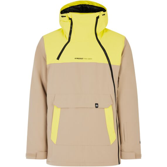 PROTEST Kurtka narciarska/snowboardowa z kapturem zapinana na zamek męska Prtlado żółta, Kolor: żółty, Rozmiar: L, 9 zdjęcie