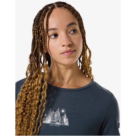 SUPER.NATURAL Koszulka W TOP MOUNTAIN ART TEE niebieska, Kolor: niebieski, Rozmiar: S, 2 zdjęcie