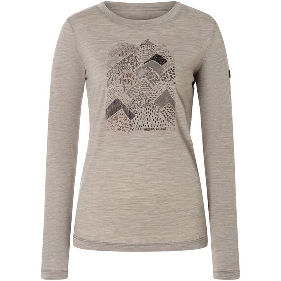 SUPER.NATURAL Longsleeve W HILLY LS khaki, Kolor: khaki, Rozmiar: M, 4 zdjęcie