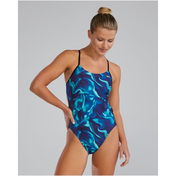 TYR Strój pływacki W DE CUTOUTFIT WAV, Kolor: czarny, Rozmiar: 28