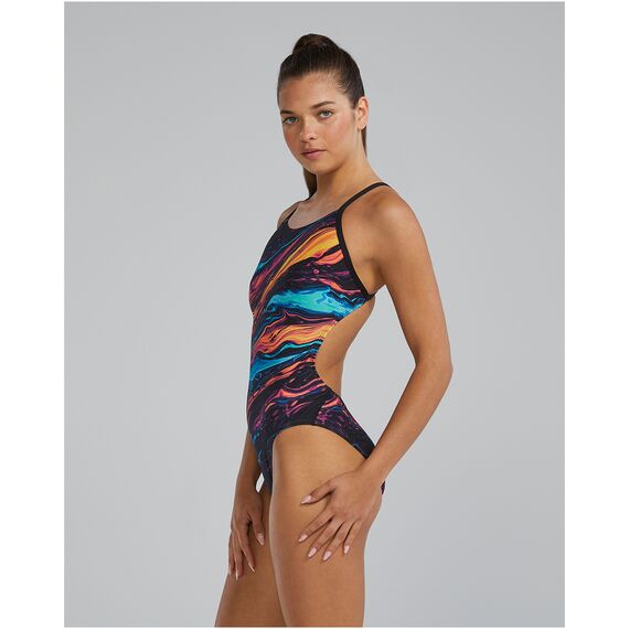 TYR Strój pływacki W CUTOUT LAP, Kolor: czarny, Rozmiar: 30, 3 zdjęcie