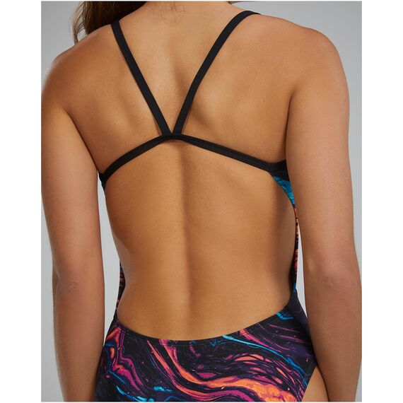 TYR Strój pływacki W CUTOUT LAP, Kolor: czarny, Rozmiar: 30, 7 zdjęcie