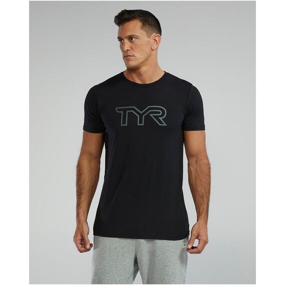 TYR Koszulka męska TRI LG LOGO TEE -UX, Kolor: czarny, Rozmiar: M