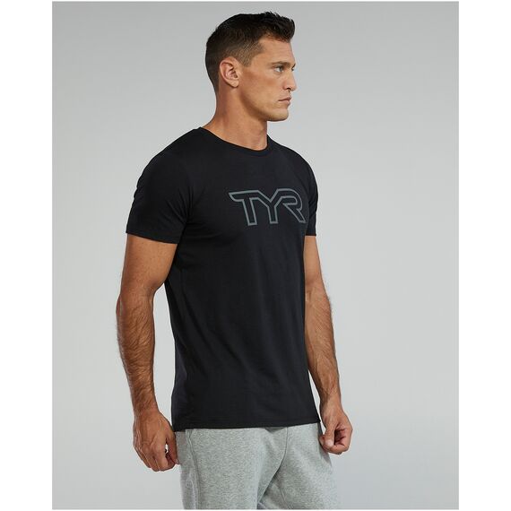 TYR Koszulka męska TRI LG LOGO TEE -UX, Kolor: czarny, Rozmiar: M, 4 zdjęcie