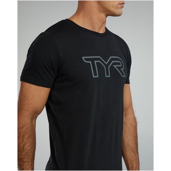 TYR Koszulka męska TRI LG LOGO TEE -UX, Kolor: czarny, Rozmiar: M, 8 zdjęcie