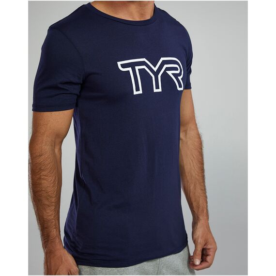 TYR Koszulka męska TRI LG LOGO TEE -UX, Kolor: niebieski, Rozmiar: L, 8 zdjęcie