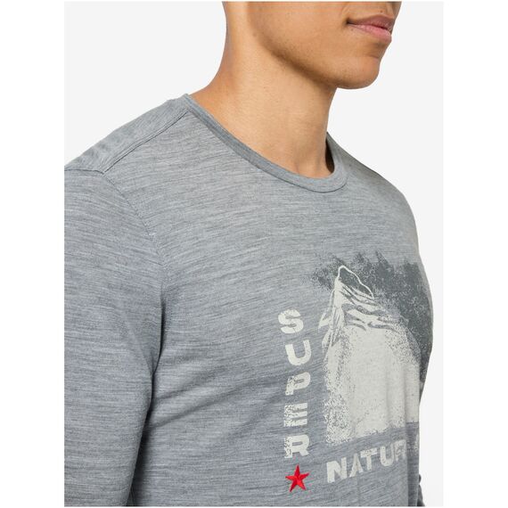 SUPER.NATURAL Longsleeve M SUPER MOUNTAIN LS szary, Kolor: szary, Rozmiar: M, 5 zdjęcie