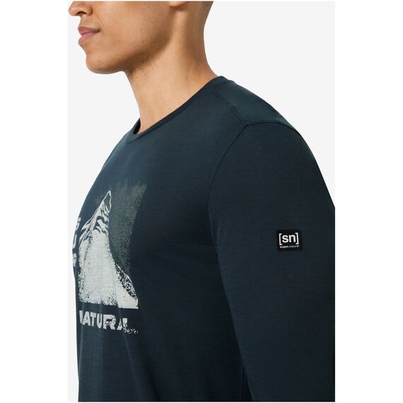 SUPER.NATURAL Longsleeve M SUPER MOUNTAIN LS granatowy, Kolor: granatowy, Rozmiar: L, 4 zdjęcie