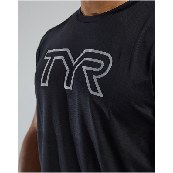 TYR Koszulka męska MENS AIRTEC LL SS, Kolor: czarny, Rozmiar: XL, 7 zdjęcie