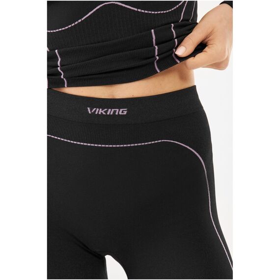 VIKING Bielizna damska Etna 2.0 Lady Set Bamboo czarno-fioletowa, Kolor: czarny, Rozmiar: XS, 4 zdjęcie