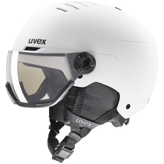 UVEX Kask narciarski Wanted Visor pro V, Kolor: biały, Rozmiar: 58-61