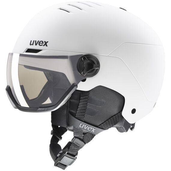 UVEX Kask narciarski Wanted Visor pro V, Kolor: biały, Rozmiar: 54-58
