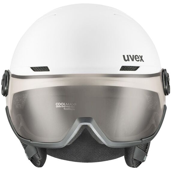UVEX Kask narciarski Wanted Visor pro V, Kolor: biały, Rozmiar: 54-58, 4 zdjęcie