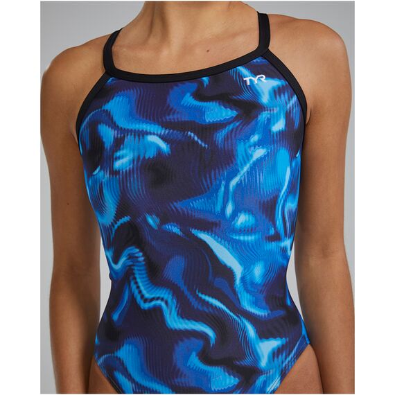 TYR Strój pływacki damski Tyr Diamondfit Durafast Elite Waveform, Kolor: czarny, Rozmiar: 30, 5 zdjęcie