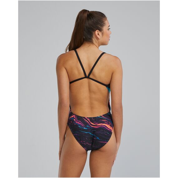 TYR Strój pływacki W CUTOUT LAP, Kolor: czarny, Rozmiar: 28, 2 zdjęcie