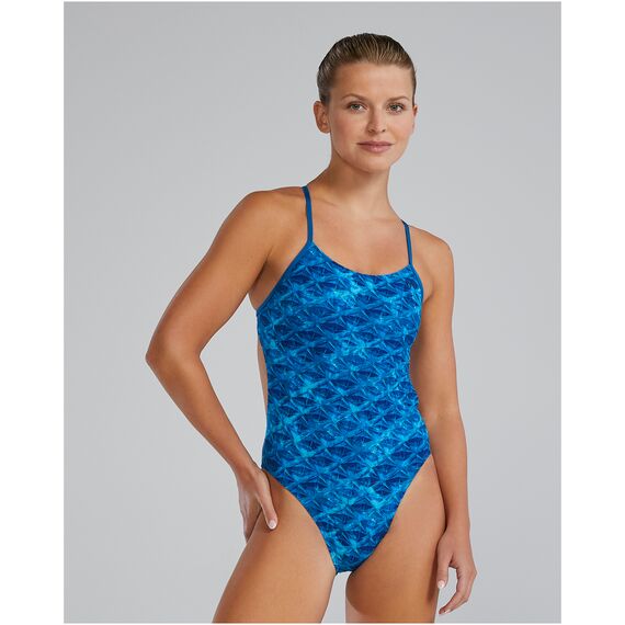 TYR Strój pływacki W CUTOUT LAP, Kolor: czarny, Rozmiar: 30