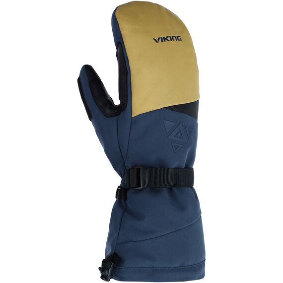 VIKING Rękawice freeride'owe dla dorosłych Norvik Pro Mitten granatowe z beżową skórą, Kolor: granatowy, Rozmiar: 6