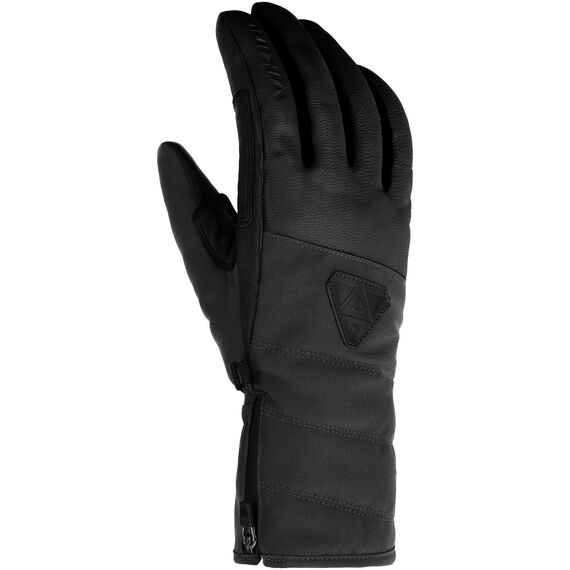VIKING Rękawice narciarskie damskie Norvika Pro Ski Lady czarne ze skórą, Kolor: czarny, Rozmiar: 8