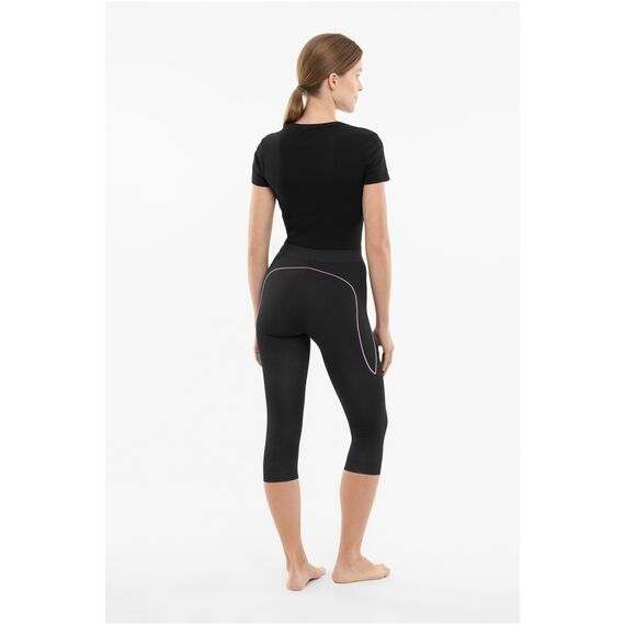 VIKING Bielizna damska Etna 2.0 Lady Pants 3/4 Bamboo legginsy czarno-fioletowa, Kolor: czarny, Rozmiar: XL, 2 zdjęcie