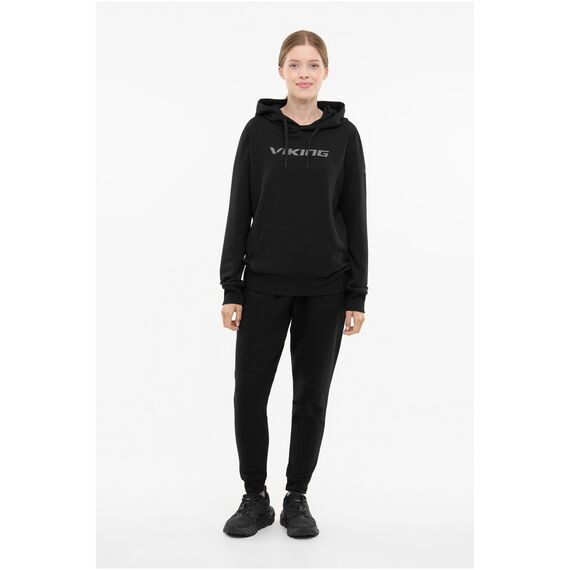 VIKING Bluza damska Team Wear Lady Bamboo z kapturem czarna, Kolor: czarny, Rozmiar: XL