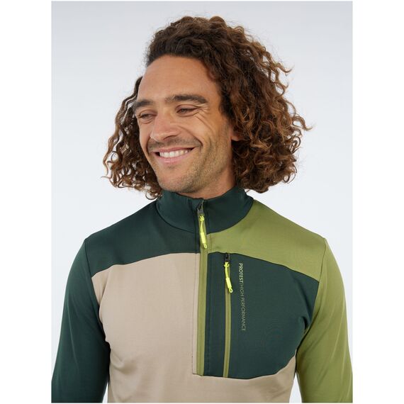 PROTEST Bluzka z długim rękawem zapinana na zamek 1/4 męska Prtdraw zielona, Kolor: zielony, Rozmiar: M, 5 zdjęcie