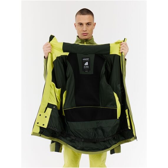 PROTEST Kurtka narciarska/snowboardowa z kapturem zapinana na zamek męska PrtThrow zielona, Kolor: zielony, Rozmiar: L, 8 zdjęcie